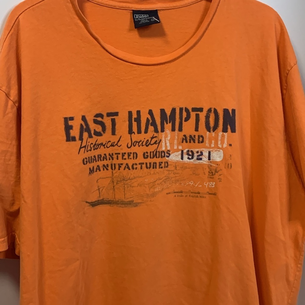 POLO RALPH LAUREN ORANGE COLOR “EAST HAMPTON” SHORT SLEEVE TEE SHIRT 100% COTTON